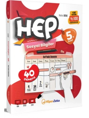 2025 BASKI  Hiper Zeka Yayınları 5. Sınıf Hep Sosyal Bilgiler 40 Haftalık Deneme