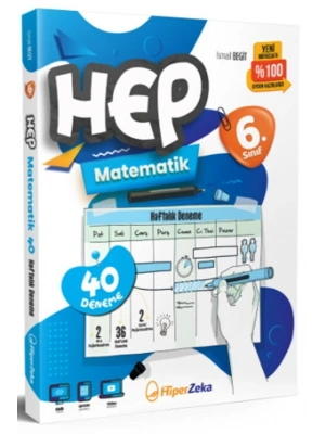 2025 BASKI Hiper Zeka Yayınları 6. Sınıf Hep Matematik 40 Haftalık Deneme