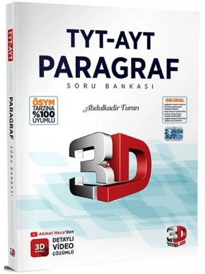 3D Yayınları TYT AYT Paragraf Soru Bankası
