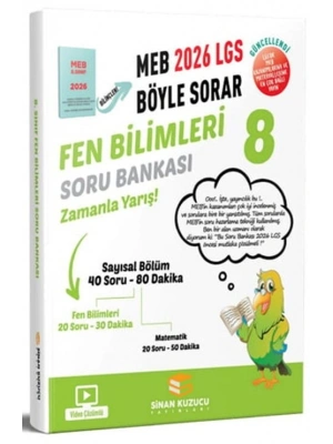 Sinan Kuzucu 8. Sınıf 2026 LGS MEB Böyle Sorar Fen Bilimleri Soru Bankası