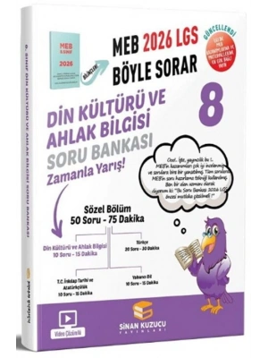 Sinan Kuzucu 2026 8. Sınıf LGS Din Kültürü ve Ahlak Bilgisi Soru Bankası