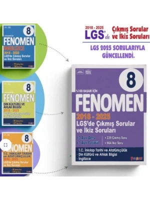 Fenomen Okul Yayınları 8. Sınıf LGS Çıkmış Sorular ve İkiz Soruları Sözel Seti 2018 2025