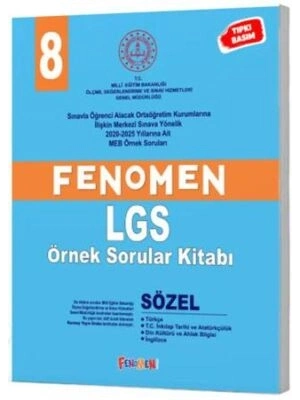 Fenomen Yayınları Fenomen 8 Sınıf  MEB Sözel Örnek Sorular