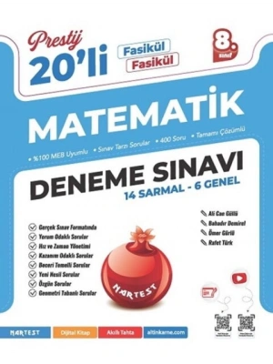 Nartest Yayınları 8. Sınıf Prestij Matematik 20 Deneme Sınavı