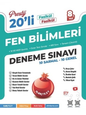 Nartest Yayınları 8. Sınıf Prestij Fen Bilimleri 20 Deneme
