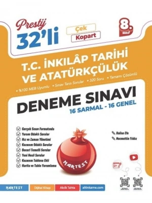 Nartest Yayınları 8. Sınıf Prestij T.C. İnkılap Tarihi ve Atatürkçülük 32 Deneme