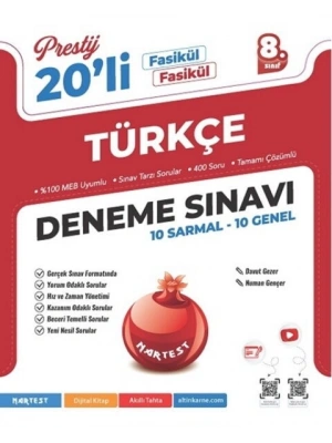 Nartest Yayınları 8. Sınıf Prestij Türkçe 20 Deneme