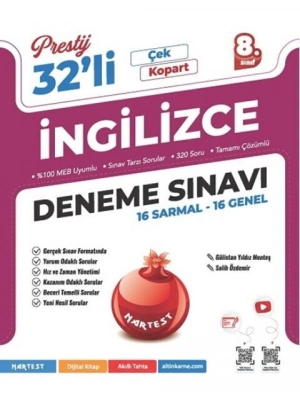 Nartest Yayınları 8. Sınıf Prestij İngilizce 32 Deneme