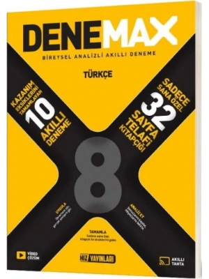 Hız Yayınları 8. Sınıf Türkçe Denemax 10 lu Akıllı Deneme