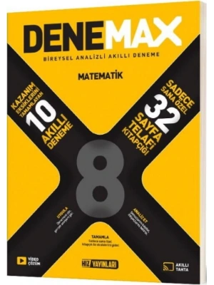 Hız Yayınları 8. Sınıf Matematik Denemax 10 lu Akıllı Deneme