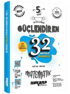 Ankara Yayıncılık 5. Sınıf Matematik Güçlendiren 32 Haftalık Denemeleri