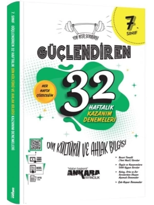 Ankara Yayıncılık 7. Sınıf Din Kültürü ve Ahlak Bilgisi Güçlendiren 32 Haftalık Kazanım Denemeleri