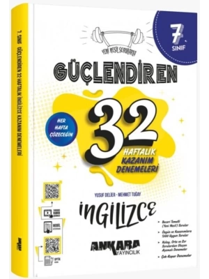 Ankara Yayıncılık 7. Sınıf İngilizce Güçlendiren 32 Haftalık Kazanım Denemeleri