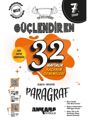 Ankara Yayıncılık 7. Sınıf Paragraf Güçlendiren 32 Haftalık Kazanım Denemeleri