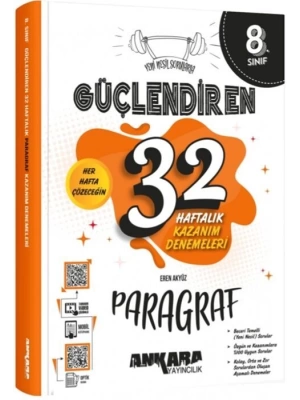 Ankara Yayıncılık 8. Sınıf Paragraf Güçlendiren 32 Haftalık Kazanım Denemeleri