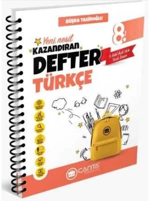 Çanta Yayınları 8.Sınıf Türkçe Okula Yardımcı Kazandıran Defter