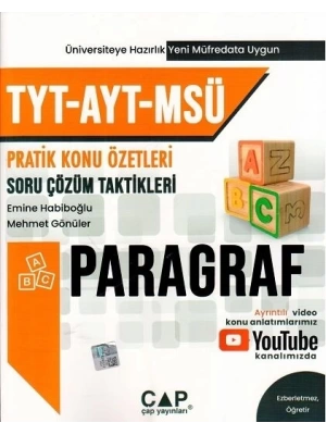 Çap TYT AYT MSÜ Paragraf Konu Özetli Soru Çözümleri