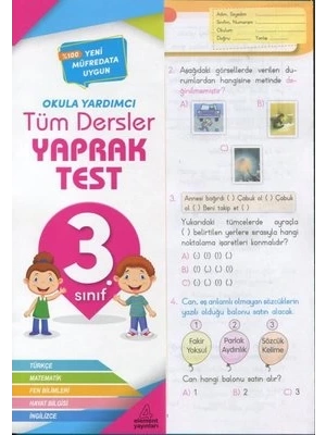 ELEMENT YAYINLARI 3 SINIF TÜM DERSLER YAPRAK TEST