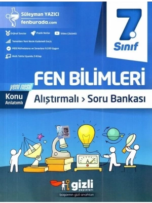 Gizli Yayınları 7. Sınıf Fen Bilimleri Alıştırmalı Soru Bankası