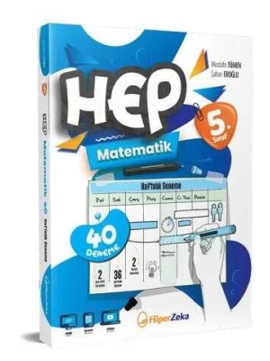 Hiper Zeka Yayınları 2025 5. Sınıf Haftalık HEP Matematik 40 Deneme