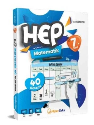 Hiper Zeka Yayınları 2025 7. Sınıf Haftalık HEP Matematik 40 Deneme