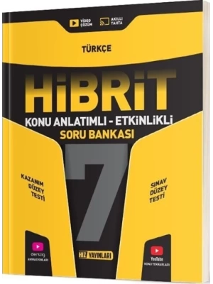 Hız Yayınları 7. Sınıf Türkçe HİBRİT Konu Anlatımlı Etkinlikli Soru Bankası