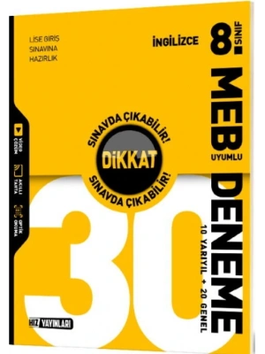 Hız Yayınları 8. Sınıf İngilizce 30 Deneme