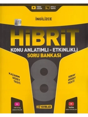 Hız Yayınları 8. Sınıf İngilizce HİBRİT Konu Anlatımlı Etkinlikli Soru Bankası