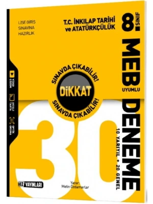 Hız Yayınları 8. Sınıf T. C. İnkılap Tarihi ve Atatürkçülük 30 Deneme