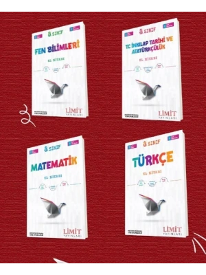 LİMİT YAYINLARI 8 SINIF EL KİTABI SETİ KONU ANLATIM LI   4 KİTAP  MATEMATİK- FEN - TÜRKÇE - İNKİLAP