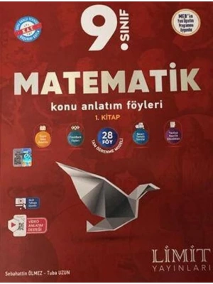 Limit Yayınları 9. Sınıf Matematik Konu Anlatım Föyleri 1. Kitap