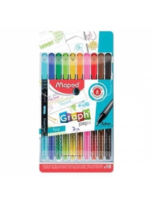 Maped Fineliner Desenli 10 Renk Askılı Paket- 0.4 Uç