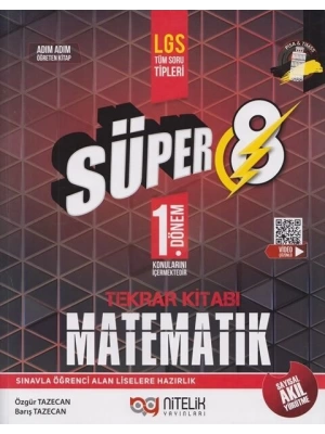 NİTELİK YAYINLARI 8.SINIF SÜPER 1. DÖNEM MATEMATIK TEKRAR KITABI