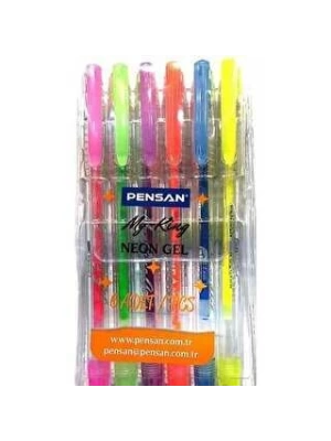 Pensan My-King Neon Jel Kalem 6Lı Set