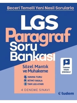 TUDEM YAYINLARI 8 SINIF PARAGRAF SORU BANKASI