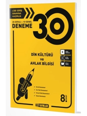 HIZ YAYINLARI 8 SINIF  DİN KÜLTÜRÜ 30 DENEME