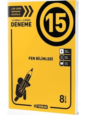 HIZ YAYINLARI 8 SINIF  FEN BİLİMLERİ 15Lİ DENEME