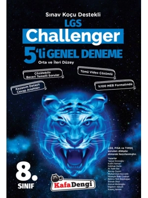 KAFA DENGİ YAYINLARI 8 SINIF LGS CHALLENGER 5 Lİ DENEME