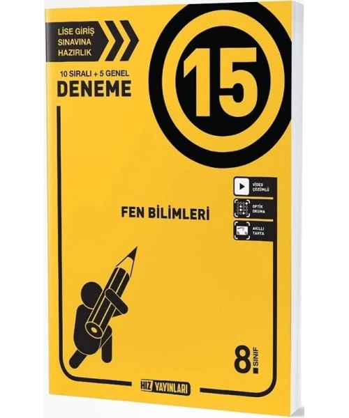 HIZ YAYINLARI 8 SINIF  FEN BİLİMLERİ 15Lİ DENEME