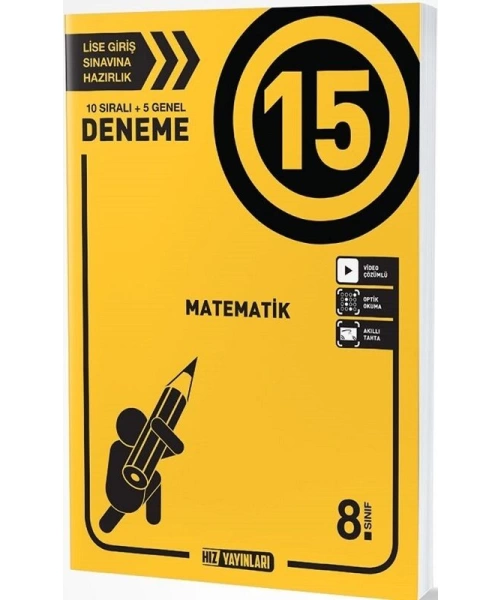 HIZ YAYINLARI 8 SINIF MATEMATİK 15Lİ DENEME