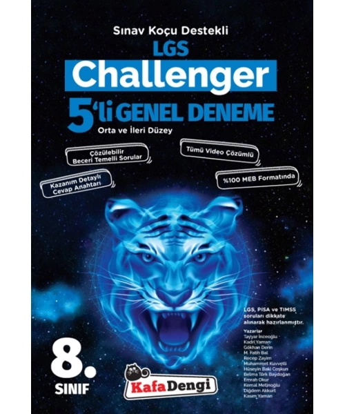 KAFA DENGİ YAYINLARI 8 SINIF LGS CHALLENGER 5 Lİ DENEME