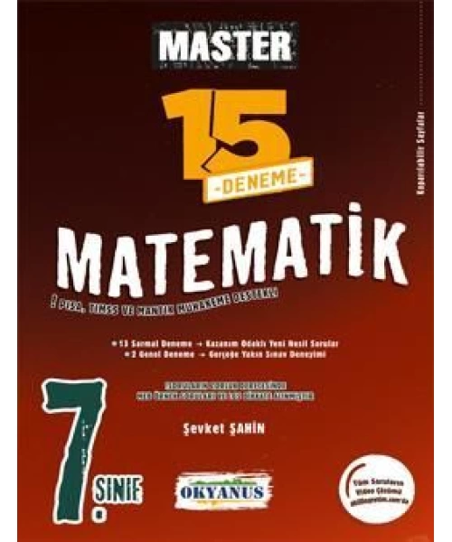 OKYANUS YAYINLARI 7 SINIF MASTER 15 Lİ MATEMATİK DENEMESİ