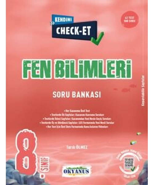 OKYANUS YAYINLARI 8 SINIF CHECK-ET FEN BİLİMLERİ  SORU BANKASI