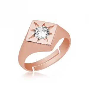 ​gümüş Ayarlanabilir Rose Kutup Yıldızı Şovalye Yüzük