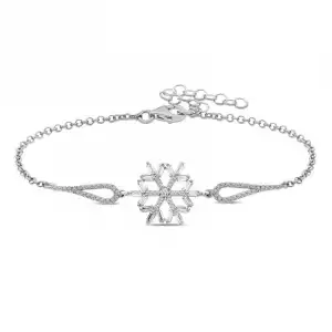 ​gümüş Baget Taşlı Kar Tanesi Bileklik