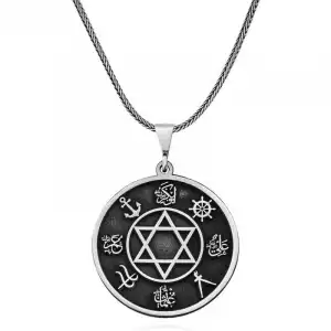 ​gümüş Dört Halife İsimleri İşlemeli Kolye