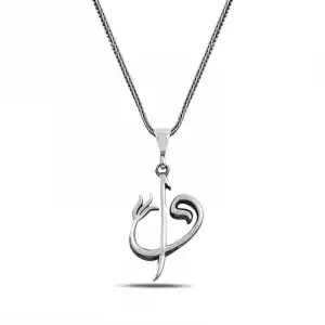 ​gümüş Elif Vav Yazılı Kolye