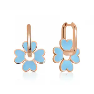 ​gümüş Fosforlu Mavi Yonca Küpe