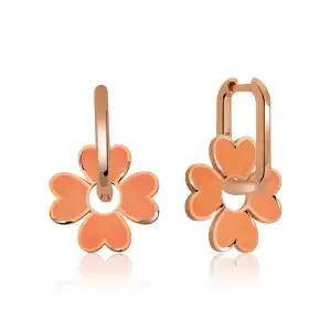 ​gümüş Fosforlu Turuncu Yonca Küpe