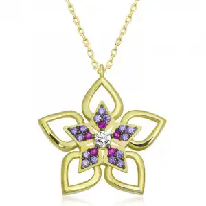 ​gümüş Gold Çiçek Kadın Kolye